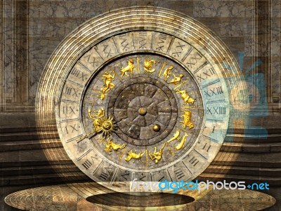 Venetian Clock Stock Photo