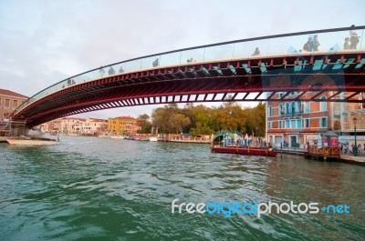 Venice Calatrava Bridge Della Costituzione Stock Photo