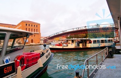 Venice Calatrava Bridge Della Costituzione Stock Photo