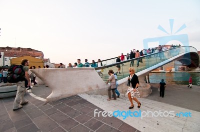 Venice Calatrava Bridge Della Costituzione Stock Photo