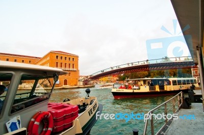 Venice Calatrava Bridge Della Costituzione Stock Photo