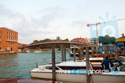 Venice Calatrava Bridge Della Costituzione Stock Photo