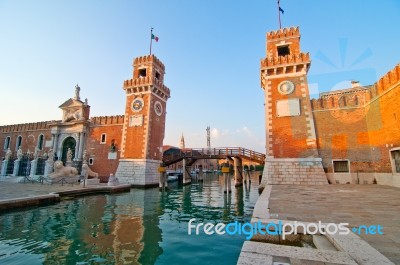 Venice Italy Arsenale Stock Photo