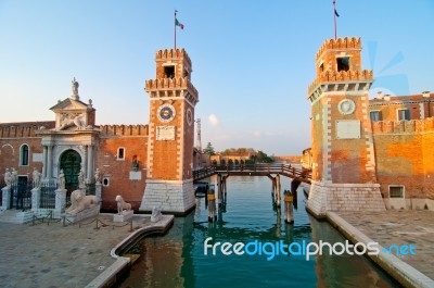 Venice Italy Arsenale Stock Photo