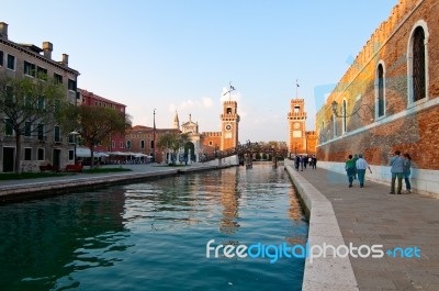 Venice Italy Arsenale Stock Photo