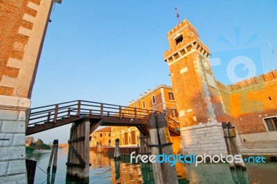 Venice Italy Arsenale Stock Photo