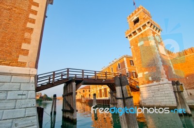 Venice Italy Arsenale Stock Photo