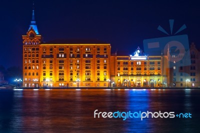 Venice Italy Molino Stucky Stock Photo