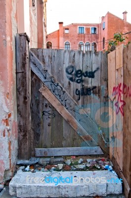 Venice Italy Old Door Stock Photo