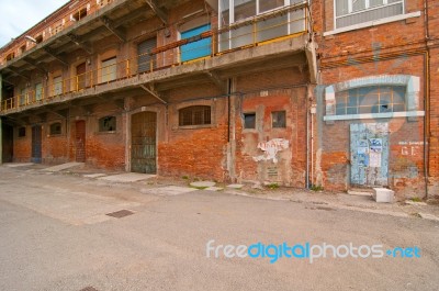 Venice Italy Old  Port Industrial Building Stock Photo