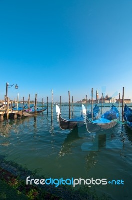 Venice Italy Pittoresque View Of Gondolas Stock Photo