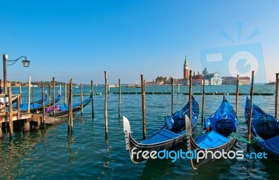 Venice Italy Pittoresque View Of Gondolas Stock Photo