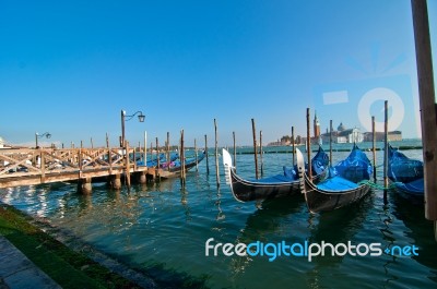 Venice Italy Pittoresque View Of Gondolas Stock Photo