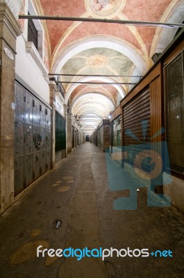 Venice Italy Rialto Arch Ceiling Fresco Stock Photo