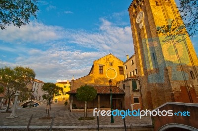 Venice Italy San Nicolo Dei Mendicoli Church Stock Photo