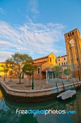 Venice Italy San Nicolo Dei Mendicoli Church Stock Photo