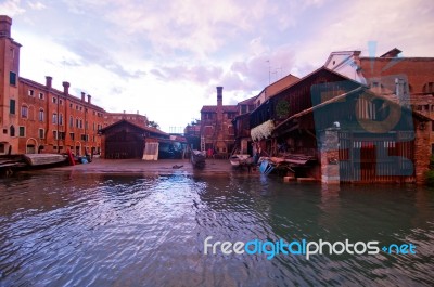 Venice Italy San Trovaso Squero View Stock Photo