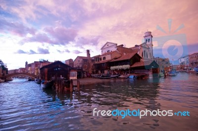 Venice Italy San Trovaso Squero View Stock Photo