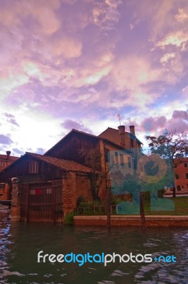 Venice Italy San Trovaso Squero View Stock Photo