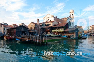 Venice Italy San Trovaso Squero View Stock Photo