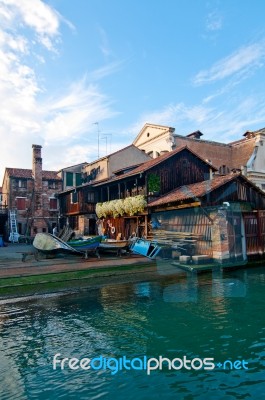 Venice Italy San Trovaso Squero View Stock Photo