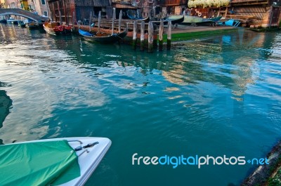 Venice Italy San Trovaso Squero View Stock Photo