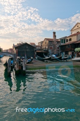 Venice Italy San Trovaso Squero View Stock Photo