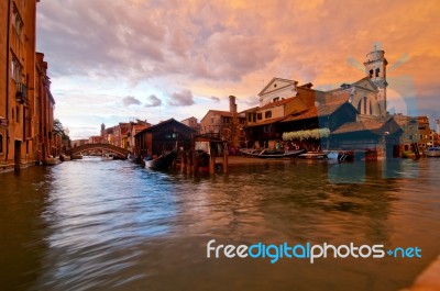 Venice Italy San Trovaso Squero View Stock Photo