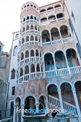 Venice Italy Scala Contarini Del Bovolo Stock Photo