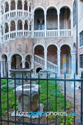 Venice Italy Scala Contarini Del Bovolo Stock Photo