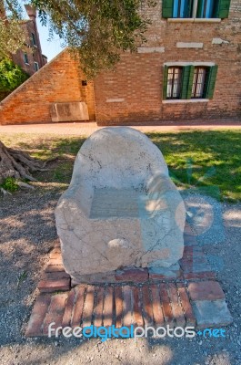 Venice Italy Torcello Attila’s Throne Stock Photo