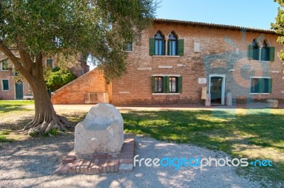 Venice Italy Torcello Attila’s Throne Stock Photo