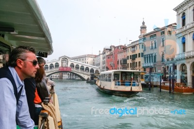 Venice, Italy/europe - October 26 : View From A Water Taxi In Ve… Stock Photo