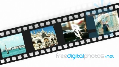 Venice On Film Strip Stock Photo