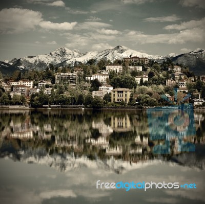 Verbania Town On The Lake Maggiore Stock Photo