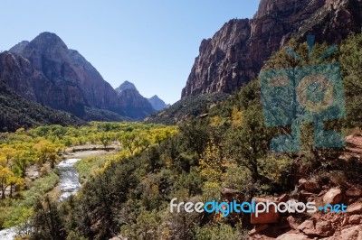 Verdant Virgin River Valley Stock Photo