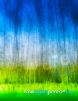 Vertical Bokeh Blurred Abstract Landscape Background Stock Photo