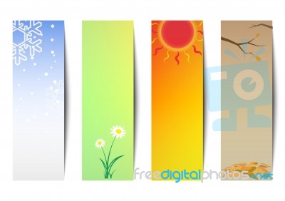 Vertical Bookmark Season Stock Image