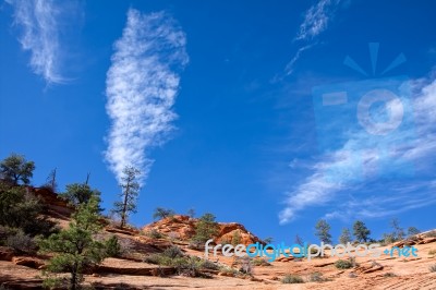 Vertical Cloudscape In Zion Stock Photo