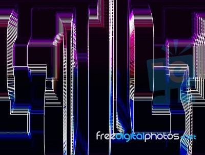 Vertical Pink And Purple Skyscrapers Abstract Llustration Backgr… Stock Photo