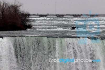 Very Beautiful Image With The River And The Niagara Waterfall Stock Photo