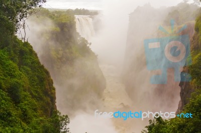 Victoria Falls In Zambia Stock Photo