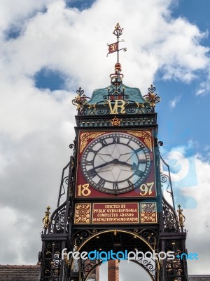 Victorian City Clock In Chester Stock Photo