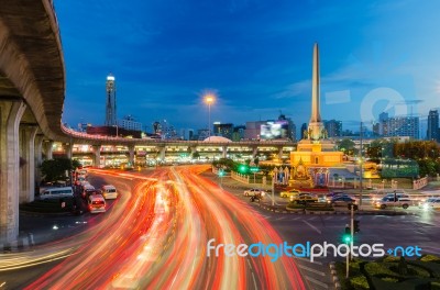 Victory Monument In Central Bangkok Stock Photo