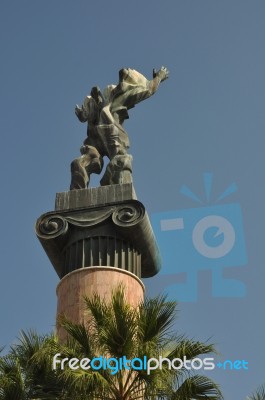 Victory Statue In Puerto Banus Stock Photo