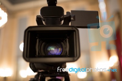 Video Camera Isolated Stock Photo