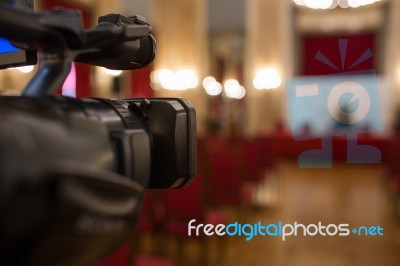 Video Camera Isolated Stock Photo