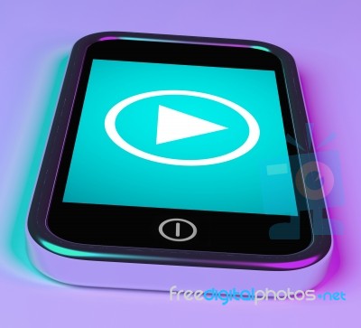 Video Play Sign On Mobile Phone Stock Image