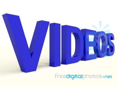 Videos Word In Blue Stock Image