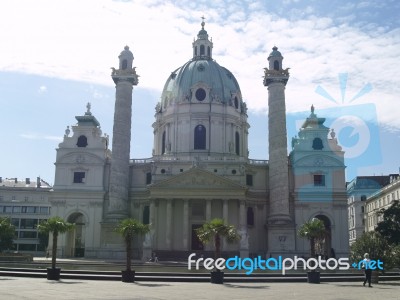 Vienna - Karls Church Stock Photo